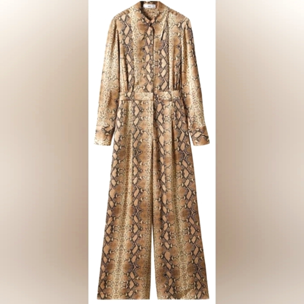 Snakeskin print Long sleeve Jumpsuit